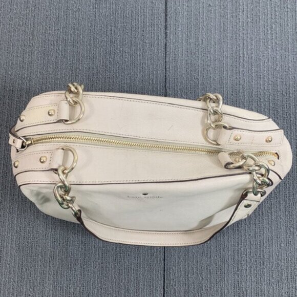 Kate Spade Chain Strap Satchel Shoulder Bag Purse Cream Leather PXRU2671-S363 - Picture 13 of 17